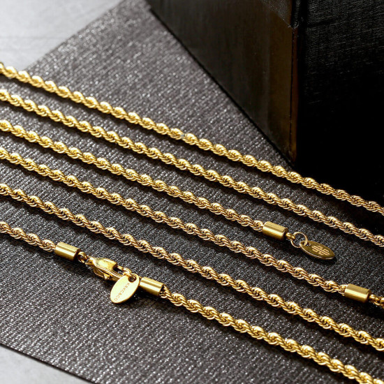 3mm Hip Hop Stainless Steel Mens Rope Chains