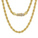 6mm Fashion Iced Out Lock Mens Rope Chain in 18K Gold