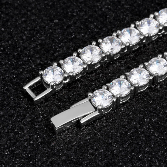 Iced Out 3mm White Gold CZ Diamond Mens Tennis Chain