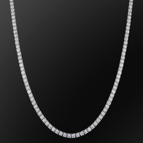 Fashion 4mm White Gold CZ Diamond Mens Tennis Chains