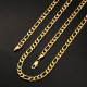 7mm Stainless Steel Figaro Chain in 18K Gold for Men