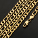 7mm Stainless Steel Figaro Chain in 18K Gold for Men