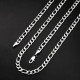 7mm Stainless Steel Mens Hip Hop Figaro Chain in White Gold