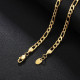 Hip Hop 3mm Stainless Steel Figaro Chains In 18K Gold