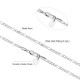 Fashion Mens 3mm Stainless Steel Figaro Chains In White Gold