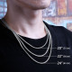 Hip Hop 2.5mm Stainless Steel White Gold Franco Chains