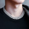 18mm Iced Out Diamond Cuban Link Chains for Men in White Gold