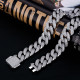 18mm Iced Out Diamond Cuban Link Chains for Men in White Gold