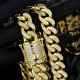 14mm Iced Out Diamond Cuban Link Chain in 14K Gold 