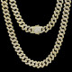 12mm Iced Prong Link Choker Cuban Chain in 14K Gold for Men