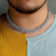 12mm Iced Hip Hop Prong Link Choker Cuban Chain in White Gold