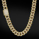 Sparkly Box Clasp Cuban Link Chain (12mm) for Men's Necklace