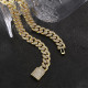 Sparkly Box Clasp Cuban Link Chain (12mm) for Men's Necklace