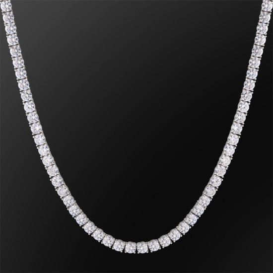 6mm White Gold CZ Diamond Mens Tennis Chain Necklace Iceforall