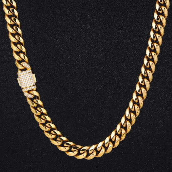 Modern 8mm/10mm/12mm Cuban Link Chain with Buckle Clasp for Men