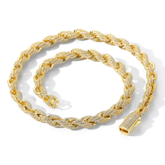 Hip Hop 8mm CZ Diamond Mens Rope Chain