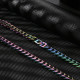 Fashion Rainbow 10mm Stainless Steel Cuban Link Chain