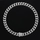 New Arrival White Gold 14mm Curb Chain Necklace with Hook Buckle Clasp