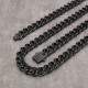 Black Gold Hip Hop 14mm Curb Chain Necklace with Hook Buckle Clasp