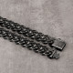 Black Gold Hip Hop 14mm Curb Chain Necklace with Hook Buckle Clasp