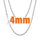 Trendy 4mm Hip Hop Stainless Steel Mens Rope Chains