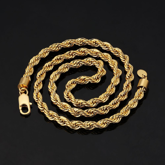 Simple Fashion 4mm Hip Hop Stainless Steel Mens Rope Chains