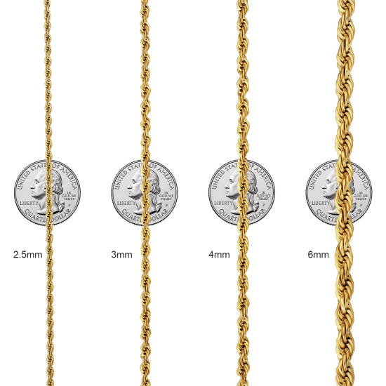 Simple Fashion 4mm Hip Hop Stainless Steel Mens Rope Chains