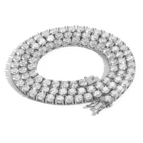 Hip Hop 3mm 4mm 5mm CZ Diamond Mens Tennis Chain 