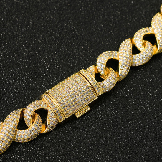 Trendy Hip Hop 15mm Eight Style Mens  Diamond Chain 