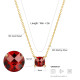 Red Birthstone Sapphire Diamond Necklace for Women