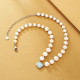 Chic 8mm Opal Freshwater Pearl Beaded Women Necklace