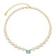 Modern 8mm Aqua Blue Freshwater Pearl Beaded Women Necklace