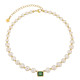 Cool 8mm Emerald Freshwater Pearl Beaded Women Necklace