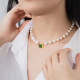 Cool 8mm Emerald Freshwater Pearl Beaded Women Necklace