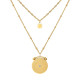 Gold Layered Necklace with Star Pendant Twist Chain