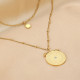 Gold Layered Necklace with Star Pendant Twist Chain