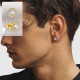 Fashion Iced Sterling Silver Stud Earrings for Men