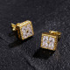 Sterling Silver Princess Mens Cut Diamond Stud Earrings