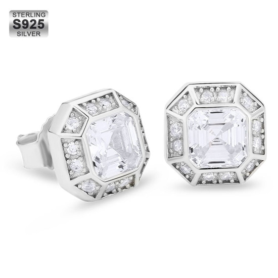 14K Gold Cut Diamond Stud Earrings for Men