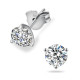 0.5/0.8/1.0/1.5 Carats *2 Round 3-Prong Setting Iced VVS1 Moissanite Earrings