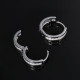 15mm Fashion Sterling Silver Diamond Round Hoop Mens Earrings