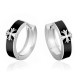 15mm Cross Hoop Earrings with 925 Sterling Silver