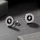 9mm Hexagram Hip Hop CZ Stud Earrings for Men