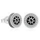 9mm Solar Iced Diamond CZ Stud Mens Earrings