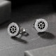 9mm Solar Iced Diamond CZ Stud Mens Earrings