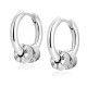 15mm Hoop Earrings with Detachable Rings with 925 Sterling Silver