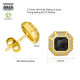 Fashion Octagon Black Mens CZ Iced Stud Earrings