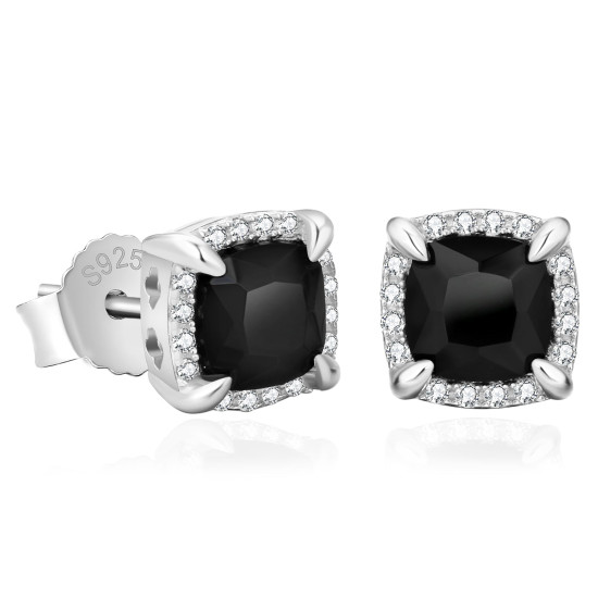 Latest Square CZ Prong Setting Stud Earrings